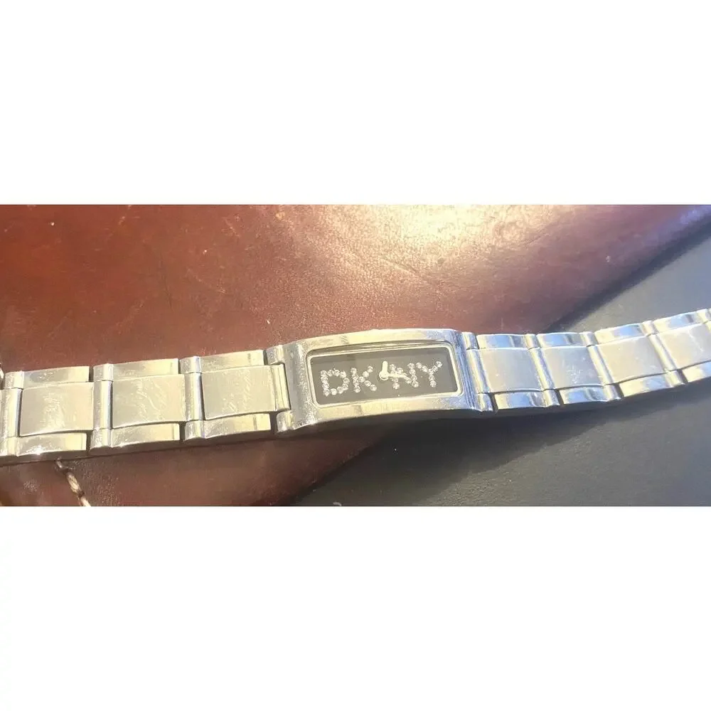 Women's 15mm Silver Tone DKNY Watch, Crystal Accented Face, NY-3408, WR 30M